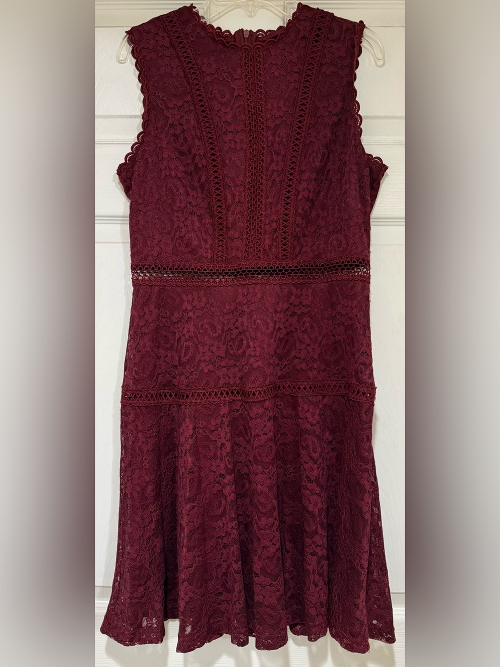 Altar'd State Burgundy Lace Midi Dress